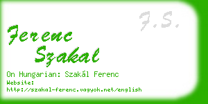 ferenc szakal business card